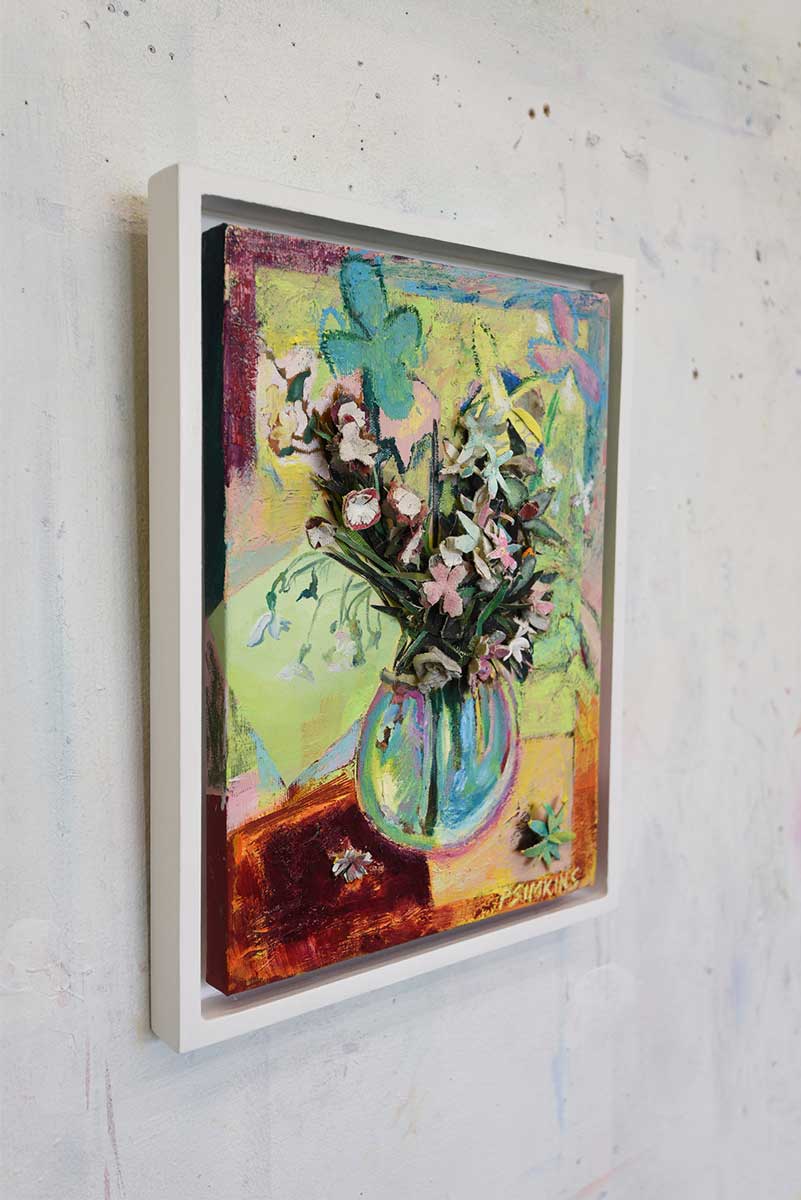 Bloom-and-Brim_side_1_patrick-simkins_artist_painter_oil-on-upcycle-canvas-art_collage_Paris_2024